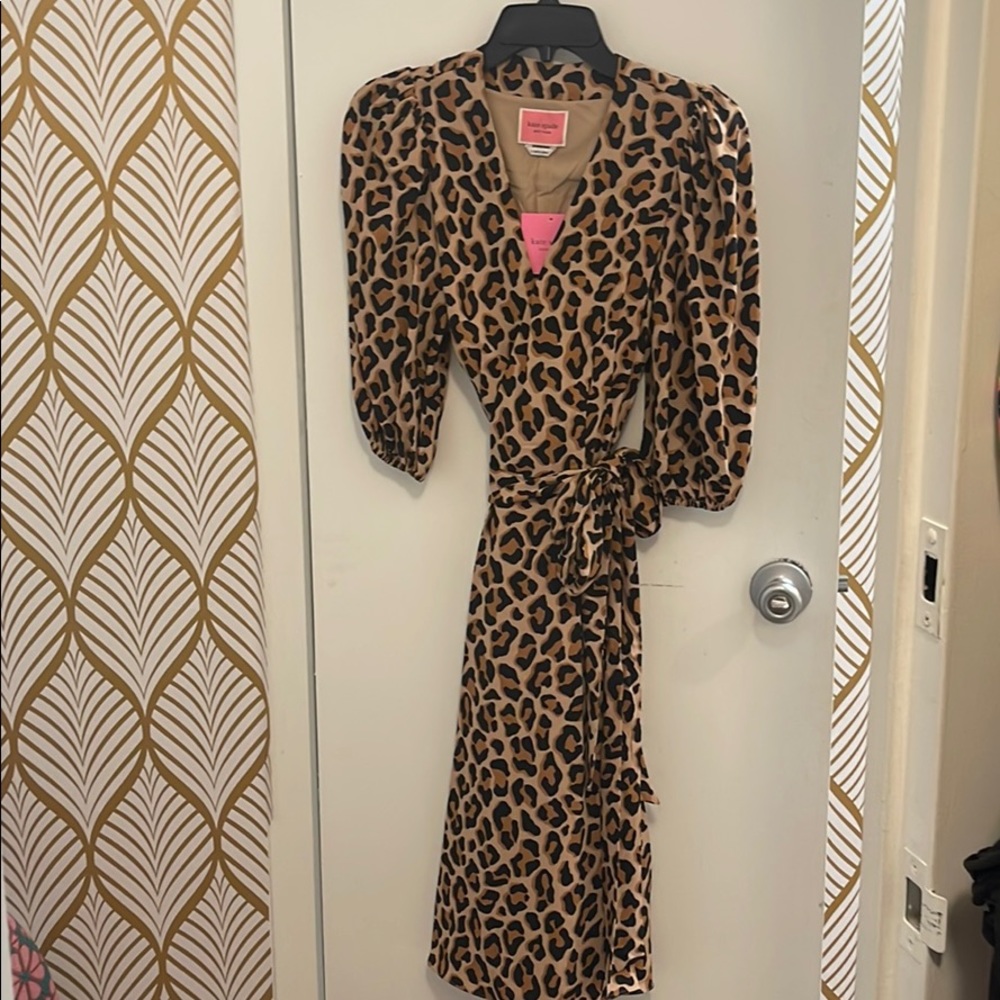 Kate spade lovely leopard wrap dress